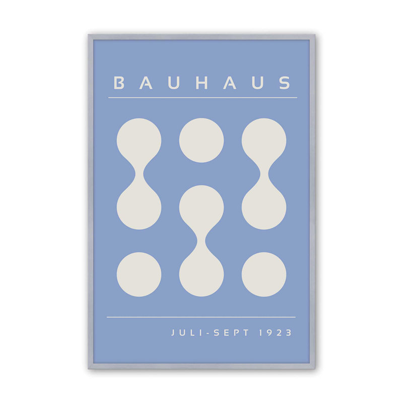 Blue Bauhaus Flow II, reproduction encadrée, H 25,25 po x l 19,25 po, Chrome poli