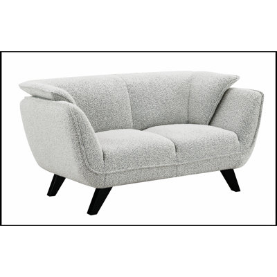 Nayeli Boucle Loveseat With Pocket Coil Support, Wood Frame & Legs For Comfort And Style