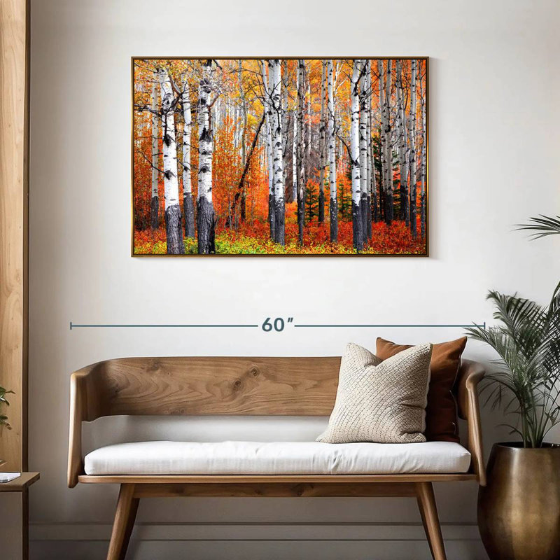 Forêt de trembles de Banff, Cadre flottant doré, 43 po x 29 po