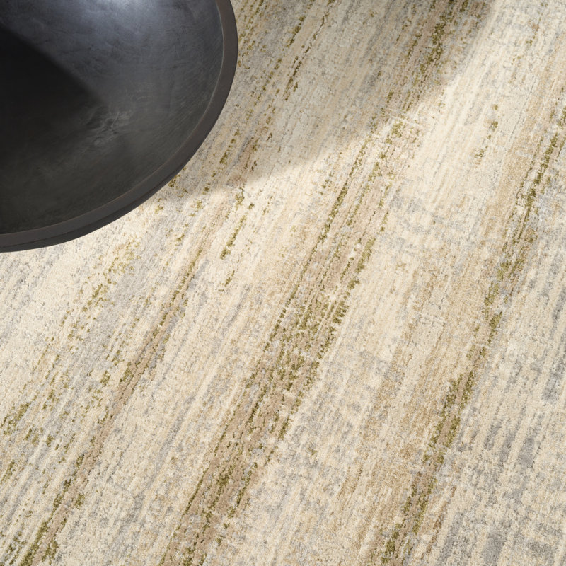 Tapis d'intérieur moderne sable Drift 9 pi x 12 pi Calvin Klein CK089, Rectangle 9 pi x 12 pi, Beige