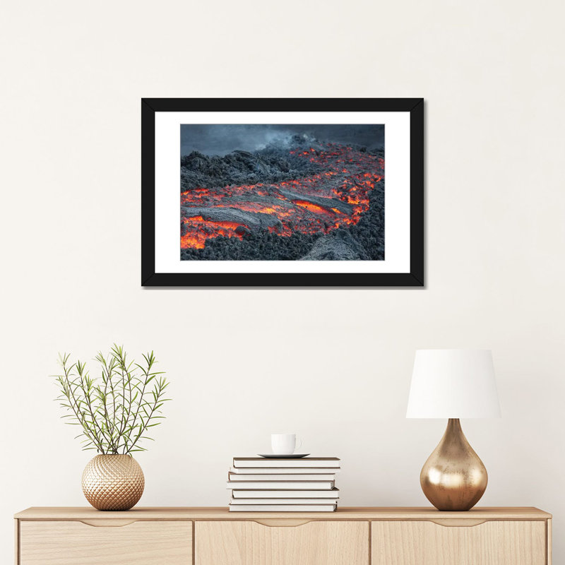 « lave flow on the flanchet of pacaya volcano, guatemala i », reproduction de photo sur toile, H 16 po x l 24 po x P 1 po