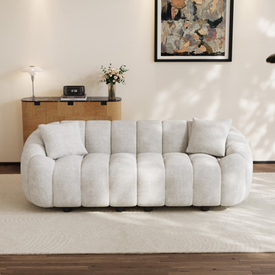 Deep Seat Curved Sofa Couch Modern Tufted Upholstered Sofa 