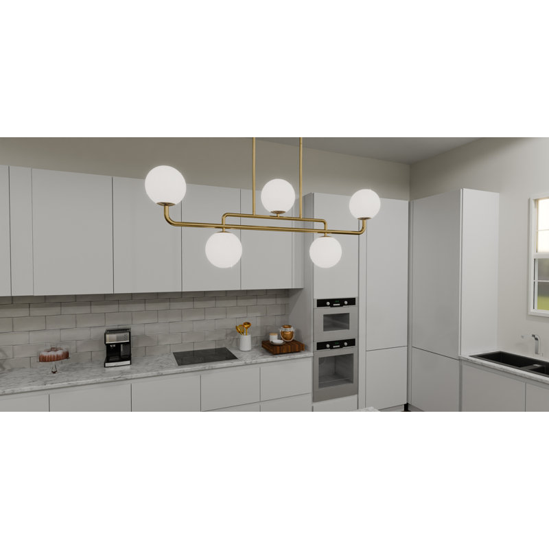 Luminaire pour îlot doré 5 lumières Idaya