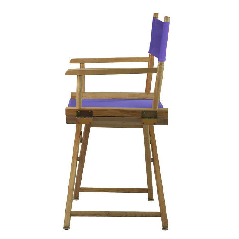 Chaise de réalisateur pliante 18 po, Naturel, Mauve