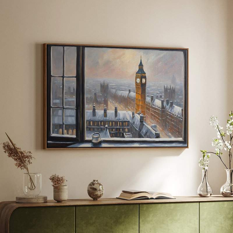 "Vintage Landscape -CCXVII" sur toile, Noyer, H 25 po x l 37 po