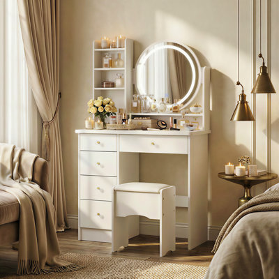 Ensemble coiffeuse et miroir Hermanson