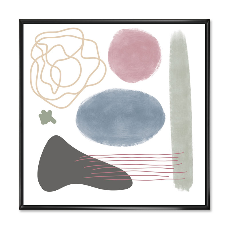 Affiche géométrique avec pastel et formes géométriques - reproduction d'art sur toile moderne, H 16 po x l 16 po x P 1 po