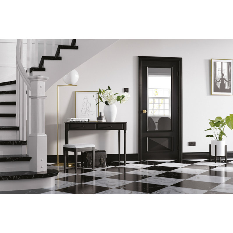 Knightsbridge Glazed Primed Black Internal Door, 68.6cm  x 198cm 
