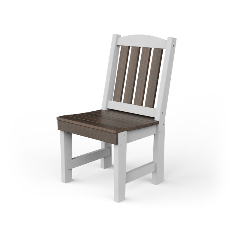 Chaise de patio en poly-jardin, Noyer brésilien / blanc