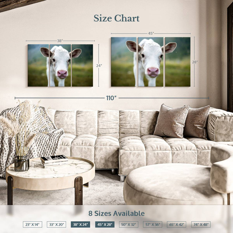 Petite vache, H 28 po x l 45 po