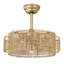Ventilateur de plafond de style bohème rustique de 50 cm (19,69 po), abat-jour en rotin ajouré, moteur CC réversible à 6 vitesses