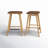 Upholstered Counter Stool with Solid Wood Frame