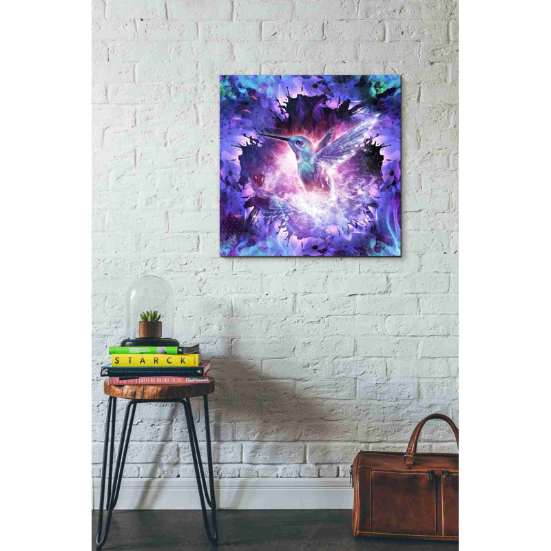 «Hummingbird Love» par Cameron Gray, art mural sur toile, H 18 po x l 18 po x P 0,75 po