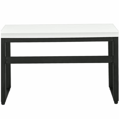 Bureau d'ordinateur, bureau personnel, debout, réglable, l 48 po, travail, ordinateur portable, stratifié blanc, métal noir, contemporain, moderne