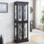 Élégante vitrine vitrée éclairée - Rangement à cadre en bois pour le salon, la cuisine et le garde-manger - Ampoule incluse - Idéal pour le vin, les jouets et les objets de collection