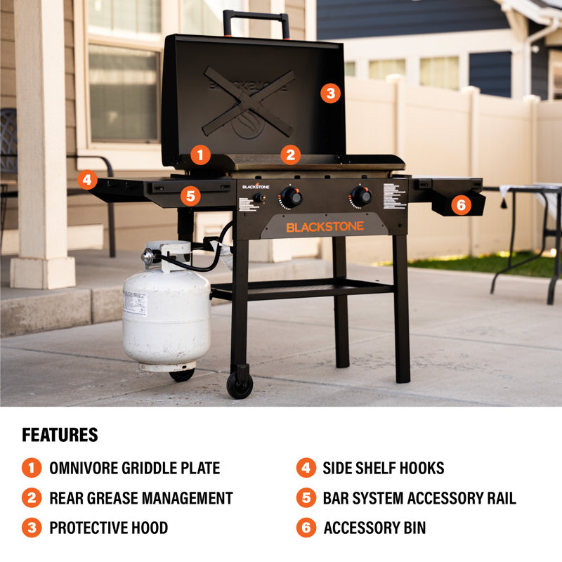 Blackstone 2-Burner 28" Omnivore Propane Griddle with Hood