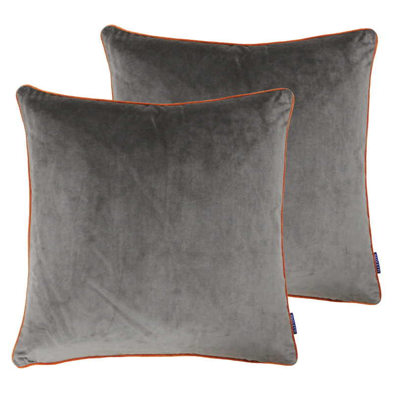 Square Cushion, Mocha/Pumpkin, Feather