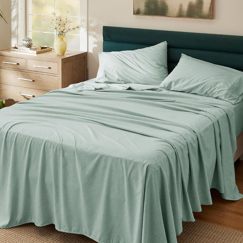 Polyester Standard, Full Sheet Set with 2 Pillowcases, Sage Green