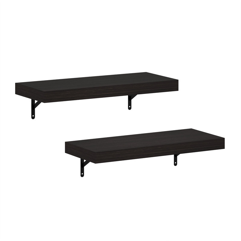 Étagères murales flottantes Furinno Tanna, chêne tabac, ensemble de 2, H 1,65 po x l 22,44 po x P 9,37 po