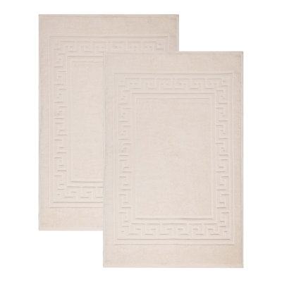 Subra Rectangular Cotton Reversible Greek Key Infinity Border 2 Piece Bath Mat