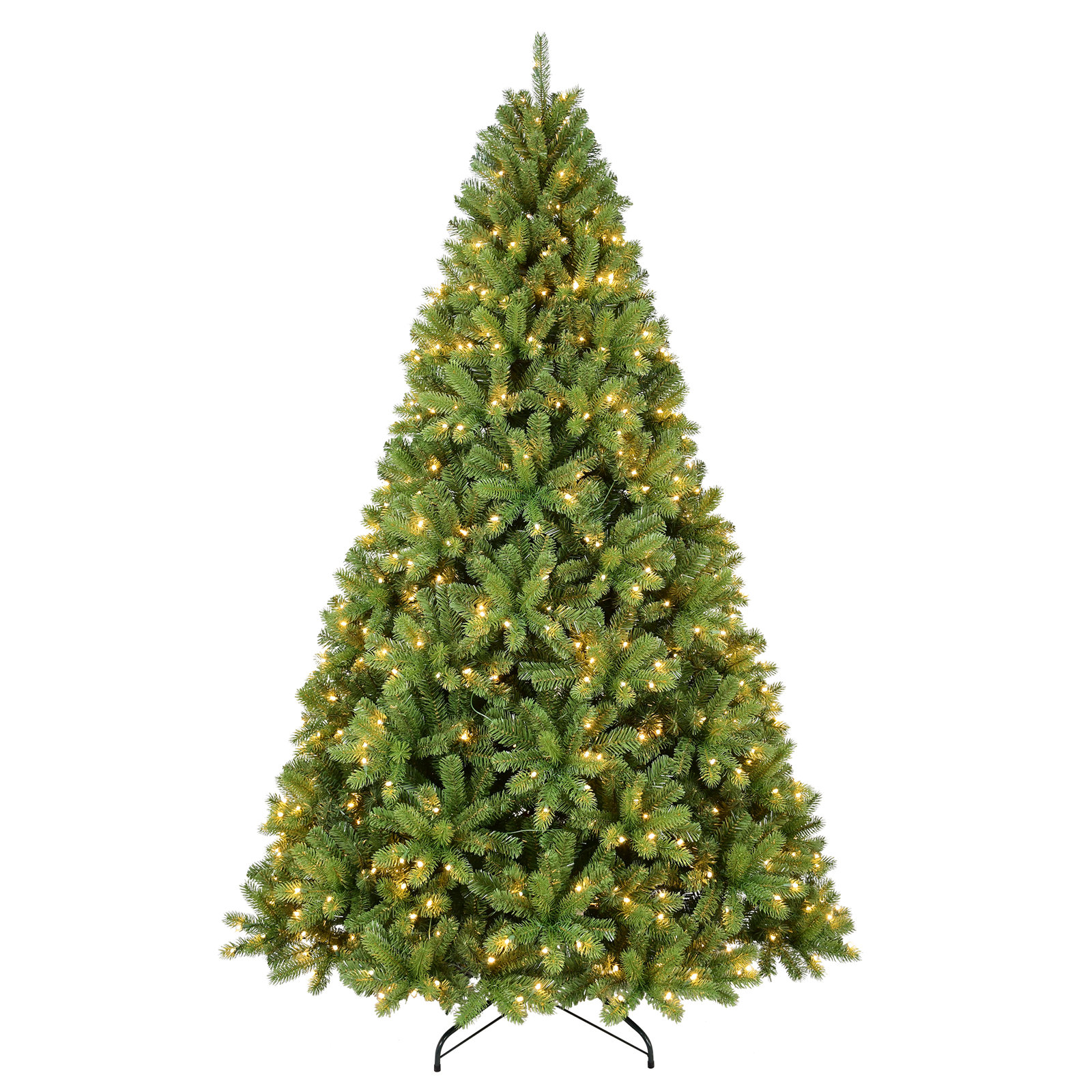 White Pre-Lit Spruce Christmas Tree, 7ft H