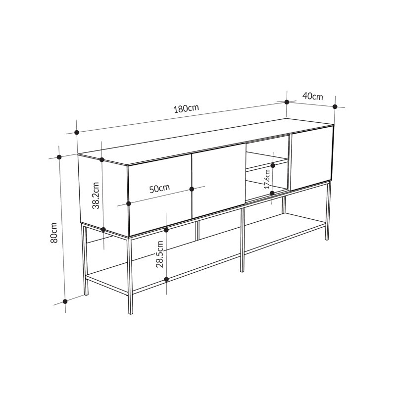 180cm Console Table, Whiskey Oak
