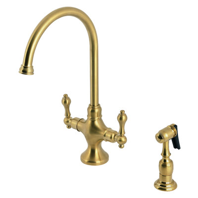 Double Handle Kitchen Faucet with Side Spray