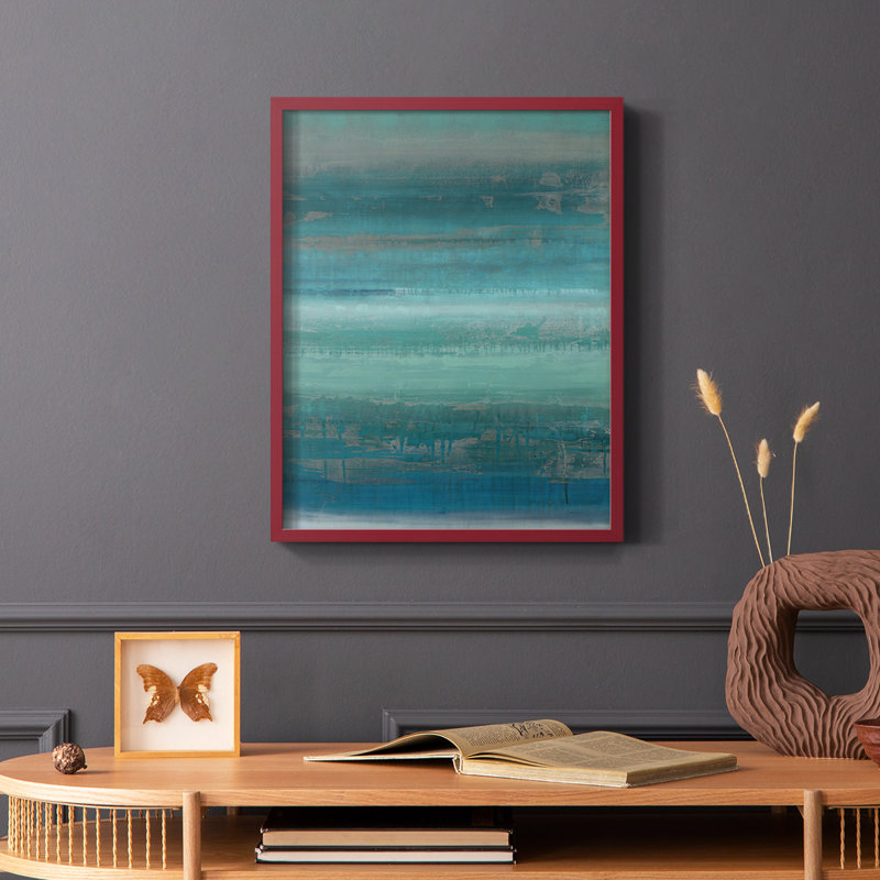 Étoiles et rivages II, reproduction encadrée - bois massif, Rouge, H 10 po x l 8 po