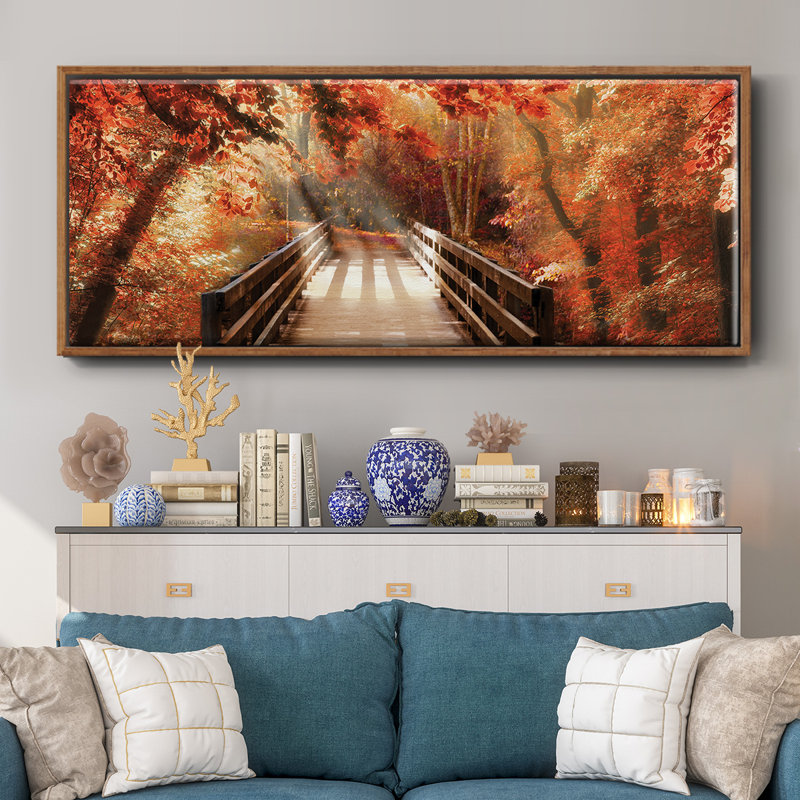 Autumn Bridge - Toile encadrée, H 12 po x l 30 po