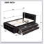 Bed With Side Bookcase, Drawers-433856863