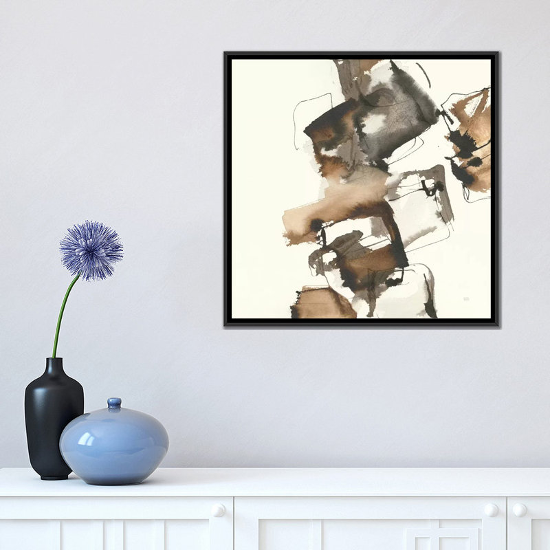 " Stacked I " by Chris Paschke, 18" H x 18" W x 1.5" D, Black Framed Canvas, No Mat