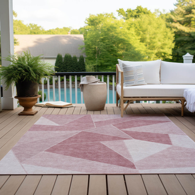 Geometric Indoor / Outdoor Rug, Rectangle 2'6" x 3'10"