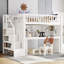Lit simple avec rangement, bois de pin, design blanc moderne
