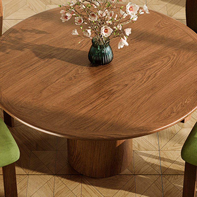 Table ronde en bois massif de style médiéval, H 29,52 po x L 59,05 po x l 59,05 po