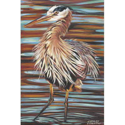 Watchful Heron II 1 Piece Wrapped Canvas Painting
