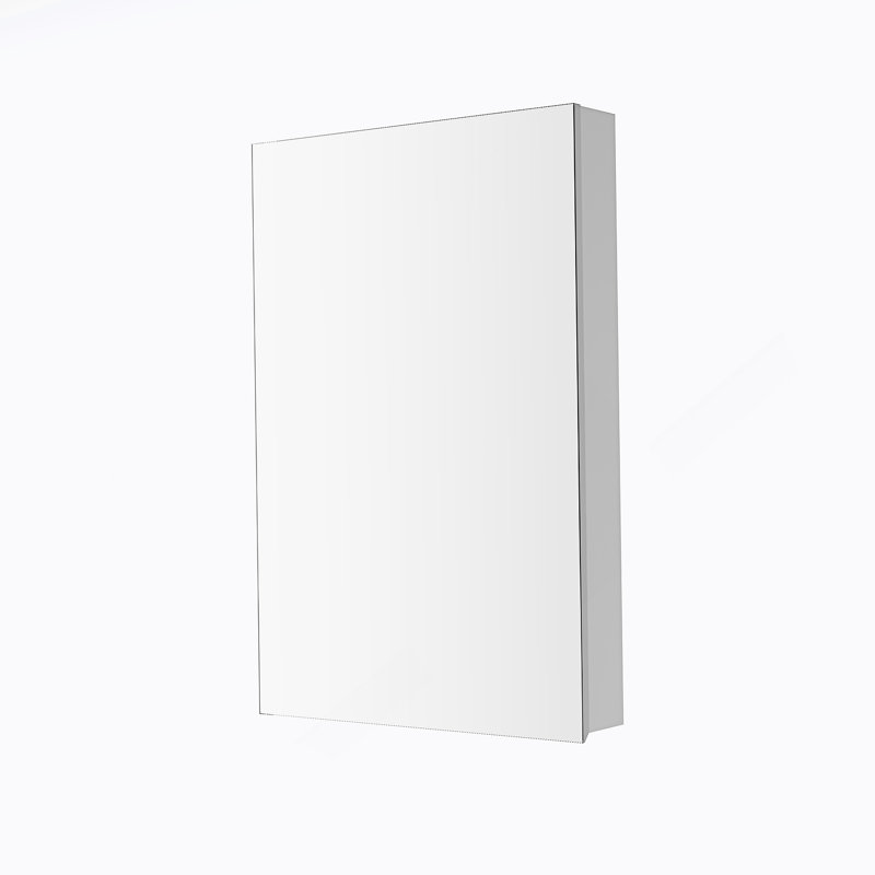 Armoire à pharmacie à surface sans miroir avec bords biseautés, porte à ouverture à gauche, idéale pour les salles de bain élégantes et organisées