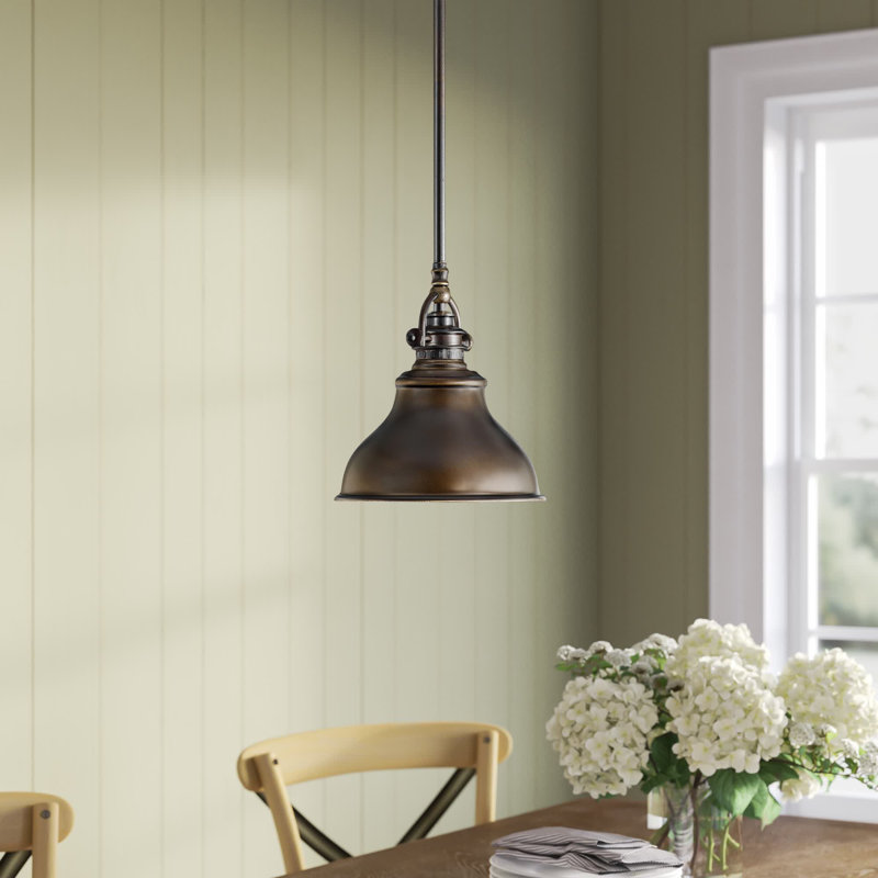 1 - Light Single Pendant, Palladian Bronze, 11.5" H x 13.5" W x 13.5" D