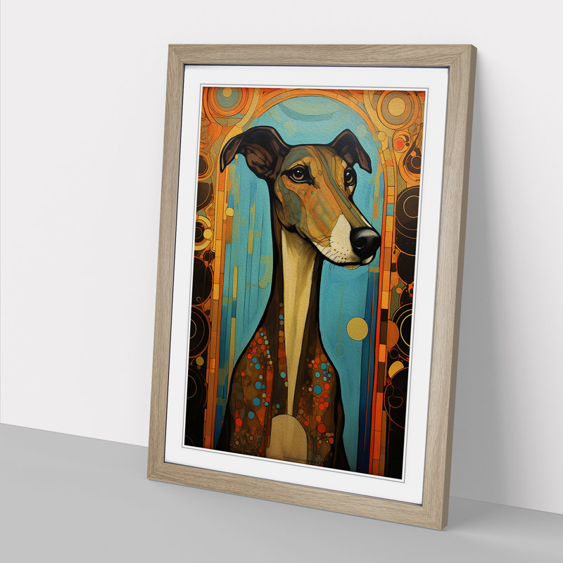 Greyhound Nouveau - Framed Print