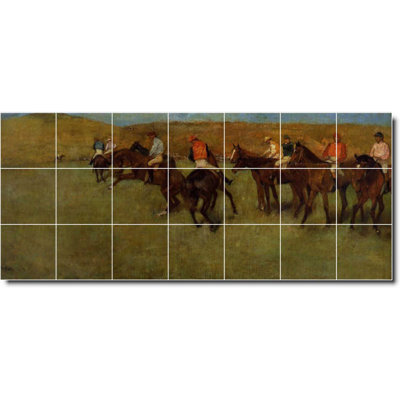 6" X 6"42" X 18"Set Of 21-42" X 18" Ceramic Alfred Bricher Waterfront Painting Decorative Mural Tile W01028: 6" X 6" (Set Of 21)