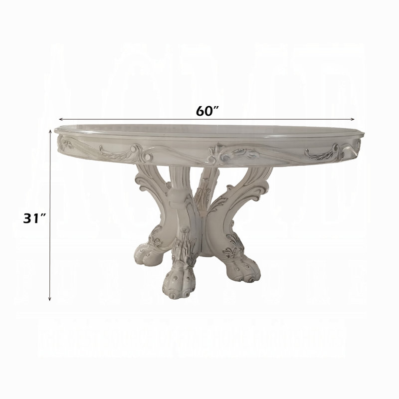 Table de salle à manger Dresden Dresden, H 31 po x L 60 po x l 60 po, Blanc