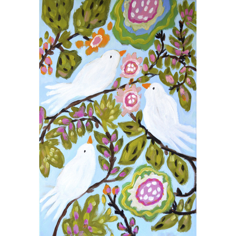Sweet Love Birds I 1 Piece Wrapped Canvas Wall Art, 30cm H x 20cm W x 3.8cm D