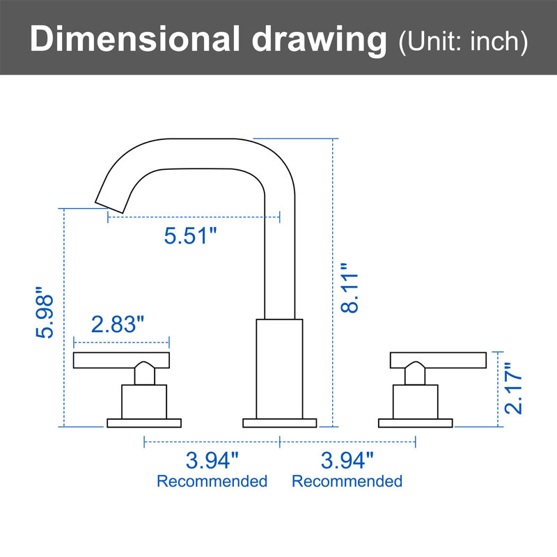 Widespread 2-handle Bathroom Faucet, Silver