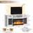 65" Fireplace TV Stand with 30" 3-Sided Electric Fireplace, LED Lights & Storage Cabinets-1952739433