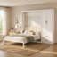 Grand lit escamotable avec garde-robe et tiroirs de rangement, tête de lit tapissier-133704474