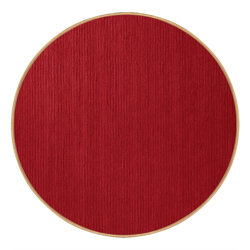 Tapis rouge uni lavable à la machine, Rond 4 pi
