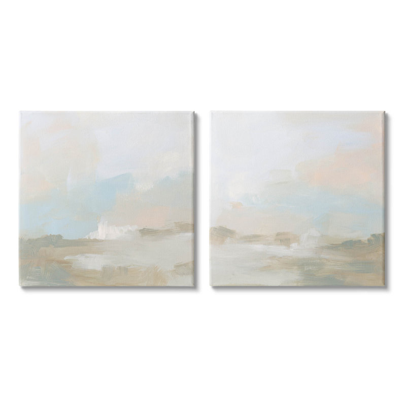 " Pastel Abstract Landscape " by June Erica Vess 2 - Pieces Painting Print, 24" H x 24" W x 1.5" D