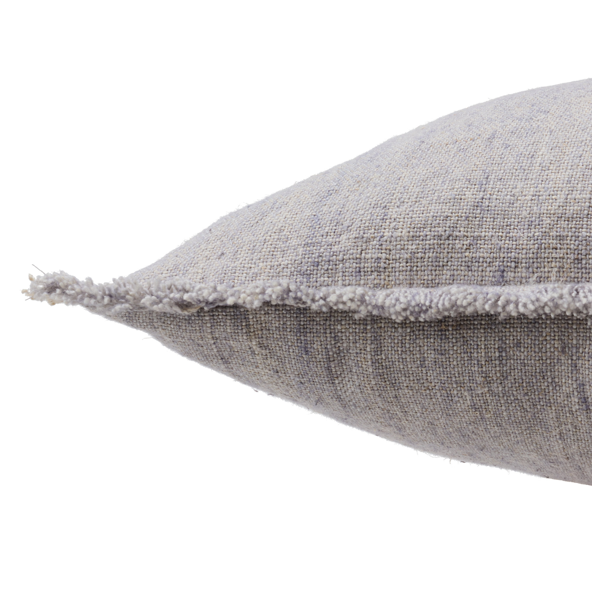 Rockefeller Fringed Linen Throw Pillow, Pillow Cover Only - No Insert, Gray, 22" H x 22" W
