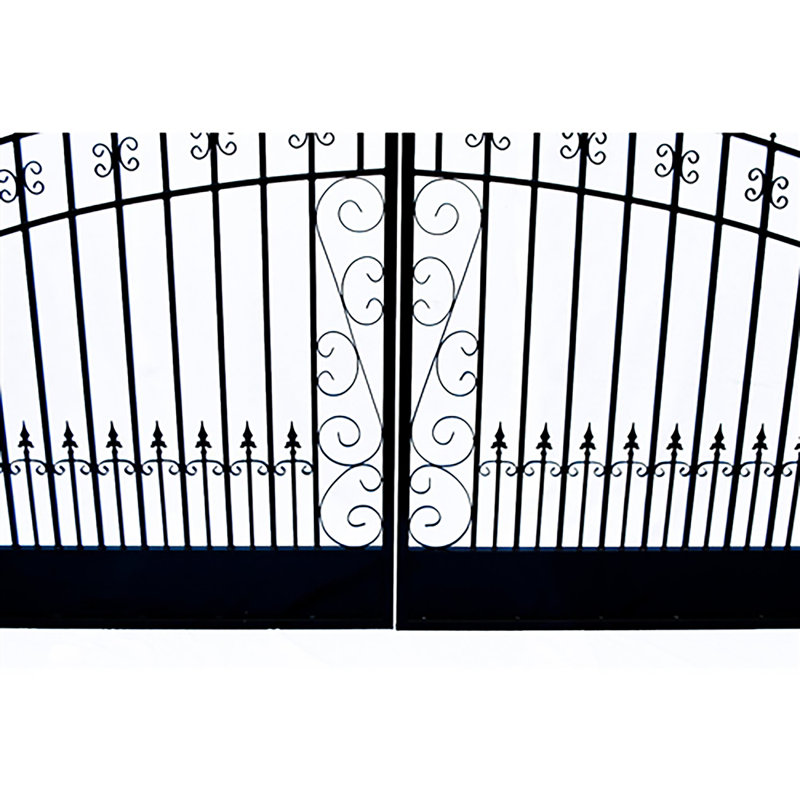 Barrière d'allée en acier à double battant - Ensemble complet de style VENISE, H 72 po x l 168 po x P 3,5 po