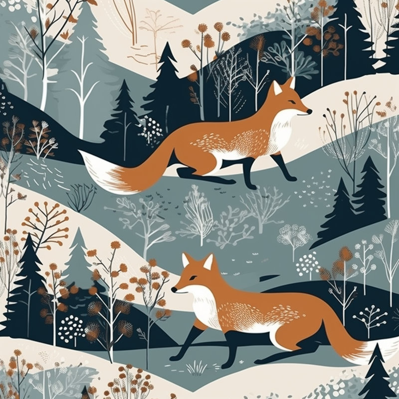 Housse de couette Fox Green, Housse de couette pour lit simple