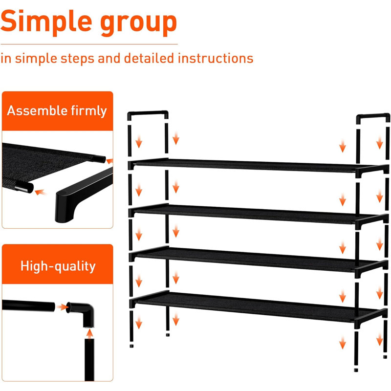 4-tier Shoe Rack Organizer Compact Storage 